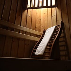 Kütral Sauna Backrest -Made of Canadian Red Cedar - Ergonomic S-Shape - 2 Complimentary Towels Included