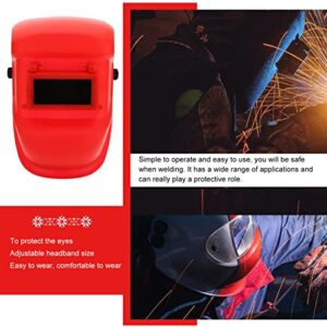 CUBTOL Face Mask Welding Argon Grinding Welder Heat Flip-up Guard Hat Weld Working Arc Clamshell Insulation Red with for Accessory All Face Helmet Practical Hood Adjustable Welding Helmet