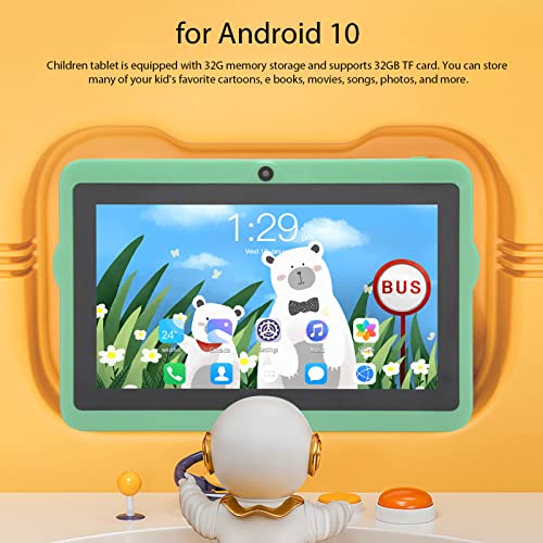 Toddler Tablet, for Android10 Kids Tablet 5G WiFi Dual Band Single Speaker 2GB 32GB 100240V with Baby Stand (US Plug)