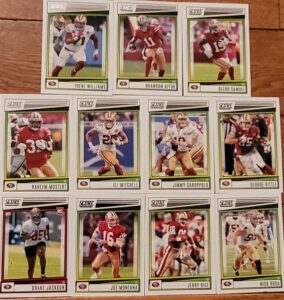 2022 panini score football san francisco 49ers team set 11 cards w/drafted rookies