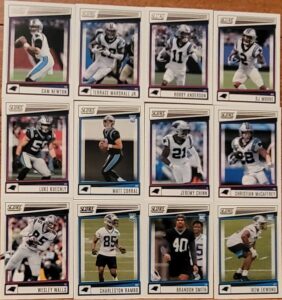 2022 panini score football carolina panthers team set 13 cards w/drafted rookies matt corral rookie card