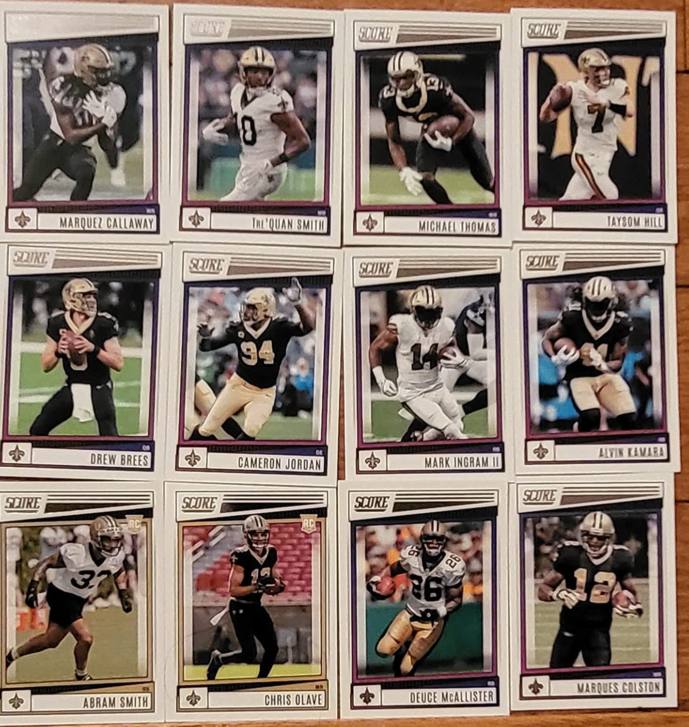 2022 Panini Score Football New Orleans Saints Team Set 12 Cards W/Drafted Rookies Chris Olave Rookie Card