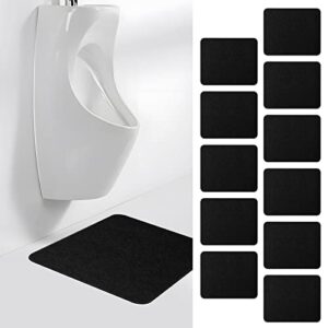 hbgotl urinal mats for men bathroom (12 pieces) | urinal pads | urinal floor mats under urinal | anti-slip | super absorbent | long lasting | black | rectangular shape