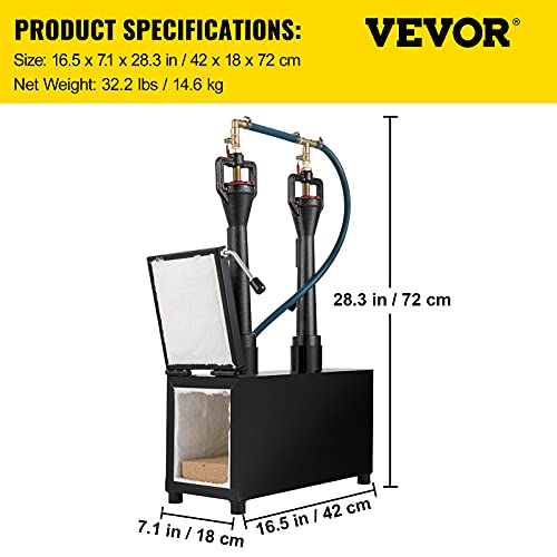 VEVOR Farrier Furnace with Dual Large Capacity Portable Square Metal Propane Knife Forge, 2 Burners-Single Door, Black