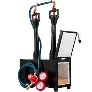 VEVOR Farrier Furnace with Dual Large Capacity Portable Square Metal Propane Knife Forge, 2 Burners-Single Door, Black