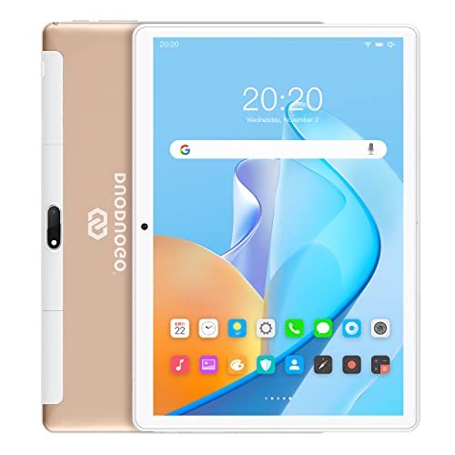 DUODUOGO Android 10 Tablet SIM 4G LTE Dual SIM+ 5G WiFi Cellular GMS Tablets, Quad-Core 4GB RAM 64GB ROM, SD-128GB,Storage Quad-Core Processor,13MP Camera,Bluetooth, 4G Wi-Fi, GPS,HD 10.1 Inch Tablet