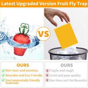 Fruit Fly Traps for Indoors,Effective Fly Catcher Gnat Traps for House with Yellow Sticky Traps,Fruit Fly Trap with Sticker with Bait Safe Non-Toxic Reusable Fly Trap for Home, Plant, Kitchen