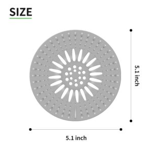 LIEVUIKEN Drain Hair Catcher, Circular Drain Cover for Shower, Easy to Install and Clean, Silicone Hair Stopper Suit for Bathroom, Bathtub, Kitchen 5 Pack