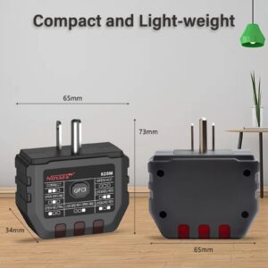 Outlet Tester, NOAYFA GFCI Receptacle Tester 90-125V with 7 Visual LED Display Tests Standard US Electrical Socket Tester for Plug Security Test, Outlet Ground Test