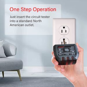 Outlet Tester, NOAYFA GFCI Receptacle Tester 90-125V with 7 Visual LED Display Tests Standard US Electrical Socket Tester for Plug Security Test, Outlet Ground Test