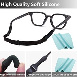 VINSONSI Glasses Strap - 3 Pcs Adjustable Eyeglass Strap and 3 Pcs Glasses Cloth Combination set - suitable for Men's and Women's Eyeglass Straps, Kids Eyeglass Straps, Sunglass Straps