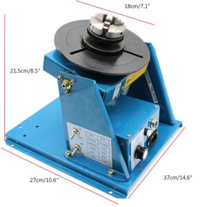 TBVECHI 10KG Rotary Welding Positioner, 110V 80W Turntable Table Angle 0 to 90° Welding Positioner Positioning Turntable 180mm Diameter Welder Positioner Turntable Machine 2.5'' Lathe Chuck