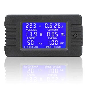 drok ac power meter, ac 80-260v 100a multi tester with open ct, current voltage power energy frequency factor multimeter lcd digital display voltmeter ampmeter 220v 110v monitor detector