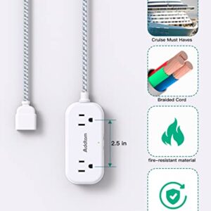 Addtam Universal Travel Adapter, Power Strip with International Plug Adapter, 2 AC Outlet and 2 USB Ports(1 USB-C PD 20W), Essentials for US EU UK AU White