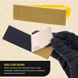 Dura-Gold Micro Hand Sanding Block Kit, 3.5” x 1” Pad, Hook & Loop Backing, 40 Sandpaper Sheets, 5 Each 60, 80, 120, 180, 220, 320, 400, 600 Grit - Wood Woodworking, Small Detail Finishing Sander