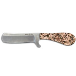 whiskey bent hat co. bullcutter 2 fixed blade knife 440c stainless steel 6" blade w/leather sheath (bullcutter 2 - floral tool)