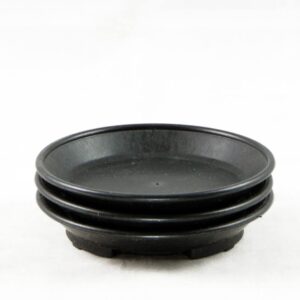 3 pcs round black plastic humidity/drip trays for bonsai tree 4.75"x 4.75"x 1"