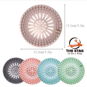 The Stag Pack of 5 Hair Catcher for Shower Drain - Durable Hair Stopper For Bathtub Drain, Washbasin & Kitchen Drain Cover - Bathtub Drain Hair Catcher