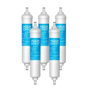 aqua crest gxrtqr inline water filter, replacement for ge® gxrtqr, gxrtq, reduces chlorine, fluoride, limescale and more, 5 filters