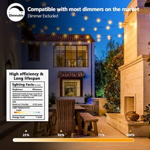 Sucolite 100FT Outdoor String Lights for Patio Waterproof Connectable ST38 LED Light String with 50+2 Vintage Edison Bulbs Dimmable Shatterproof Outside Hanging Lights Backyard Balcony Gazebo Bistro