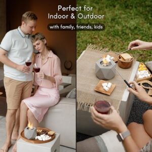 Indoor Fire Pit Tabletop Set with 4 Smores Sticks - Valentines Day Gifts - Smokeless Table Top Firepit - Smores Maker Tabletop Indoor Kit - Valentine's Couples Gift Ideas - Patio Portable Fireplace