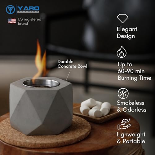 Indoor Fire Pit Tabletop Set with 4 Smores Sticks - Valentines Day Gifts - Smokeless Table Top Firepit - Smores Maker Tabletop Indoor Kit - Valentine's Couples Gift Ideas - Patio Portable Fireplace