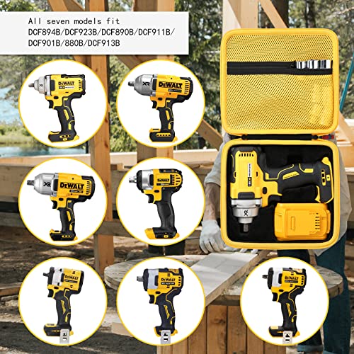 khanka Hard Carrying Case Replacement for DEWALT 20V MAX* XR Cordless Impact Wrench Kit DCF894B / DCF923B, Case Only