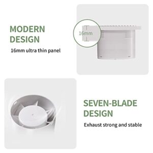 Hehou Bathroom Exhaust Fan 5.9 inch 188 CFM Spuer Quiet White Extractor Fan,Powerful Ceiling or Wall-Mount Ventilation Fan for Bathroom Bedroom Garage Office