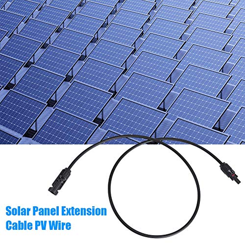 Solar Panel Extension Cable,Solar Panel Connector PV Wire with Male Female Connectors Adapter, Solar Panel Wire Adapter, Solar Extension Cable for Home, Shop and RV Solar Panels (3M-black4MM), So