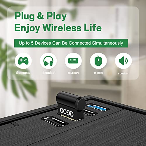 USB Bluetooth 5.3 Adapter for Desktop PC, Really Plug & Play Mini Bluetooth EDR Dongle Receiver & transmitter for Laptop Computer Headphones Keyboard Mouse Speakers Printer Windows 11/10/8.1