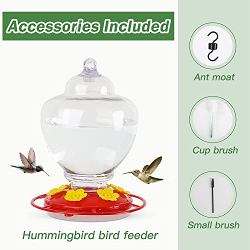 40 Ounces Hummingbird Feeder,Hummingbird Feeders for Outdoors Hanging,Plastic Humming Birds Feeders for Outside with 6 Feeding Perch Red