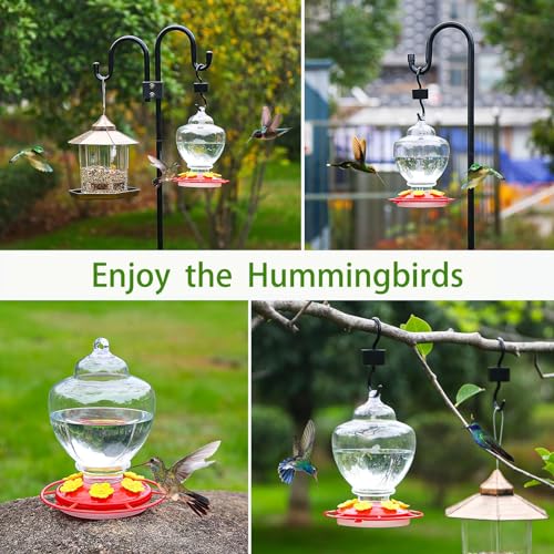 40 Ounces Hummingbird Feeder,Hummingbird Feeders for Outdoors Hanging,Plastic Humming Birds Feeders for Outside with 6 Feeding Perch Red