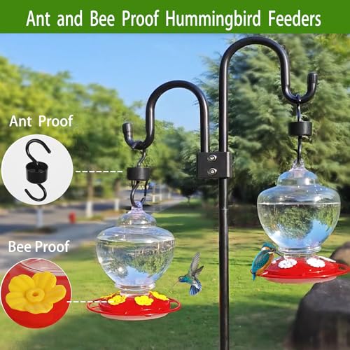 40 Ounces Hummingbird Feeder,Hummingbird Feeders for Outdoors Hanging,Plastic Humming Birds Feeders for Outside with 6 Feeding Perch Red