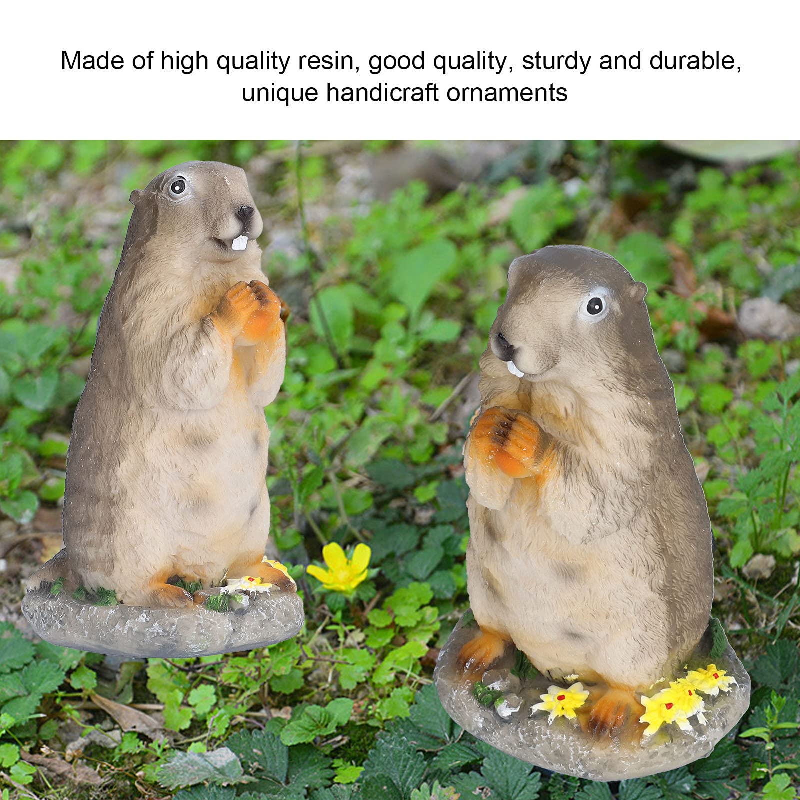 Groundhog Small Ornaments, Cute Animal Model Ornaments Micro Landscape Props Bonsai Ornaments Resin Crafts Suitable for Outdoor Garden