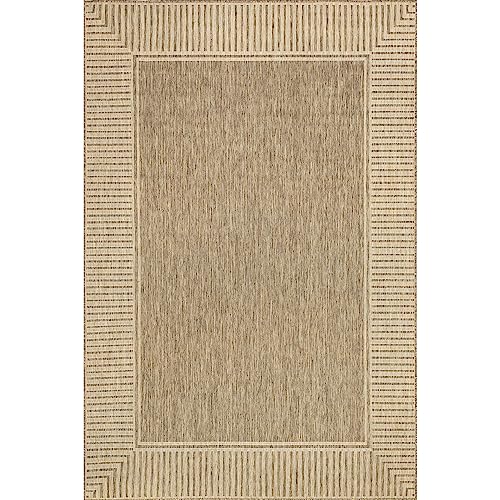 nuLOOM Asha Simple Border Indoor/Outdoor Accent Rug, 2x3, Light Brown