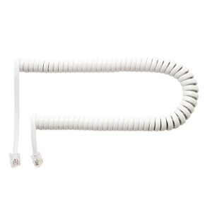 Miyoshi MCO ZTL-CC03LWH Curl Cord for Handset, Cross Wire, One Side, Long Type, 1.0 ft (0.3 m), Extended, Approx. 6.6 ft (2 m), 4 Poles, 4 Cores, White