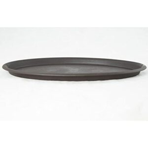 2 Pcs Oval Plastic Humidity/Drip Tray for Bonsai Tree 9"x 6.25"x 0.5" - Brown
