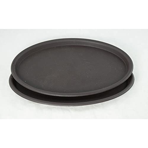 2 Pcs Oval Plastic Humidity/Drip Tray for Bonsai Tree 9"x 6.25"x 0.5" - Brown