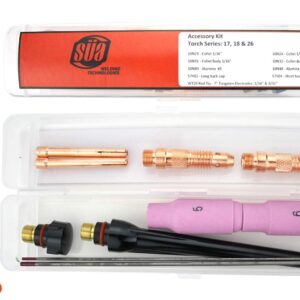 26FV Series - 200 Amp - Air Cooled - Flexible Head TIG Torch with Valve - 25 feet 1-Piece SÜA®Flex Cable - Dinse 35-70 Connector