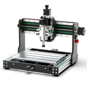 all-metal cnc router machine 3020-evo, anolex x&z-axis dual steel guide rails cnc router kit with 300w spindle, limit switches & emergency-stop for metal wood acrylic mdf carving cutting