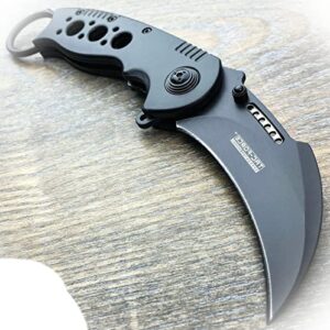 new spring open assisted black tactical karambit claw folding pocket knife camping outdoor pro tactical elite knife blda-0359