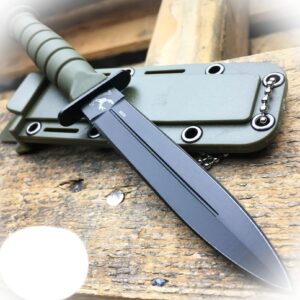 new 6" tactical combat neck knife survival hunting military bowie dagger fixed blade camping outdoor pro tactical elite knife blda-0025