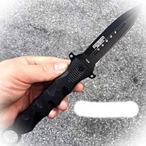 new 10" black combat tactical assisted open spring folding dagger pocket knife blade camping outdoor pro tactical elite knife blda-0378