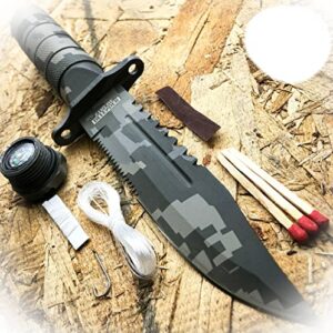 new 8.5" military camo tactical fishing hunting knife survival kit blade w/ sheath camping outdoor pro tactical elite knife blda-0268