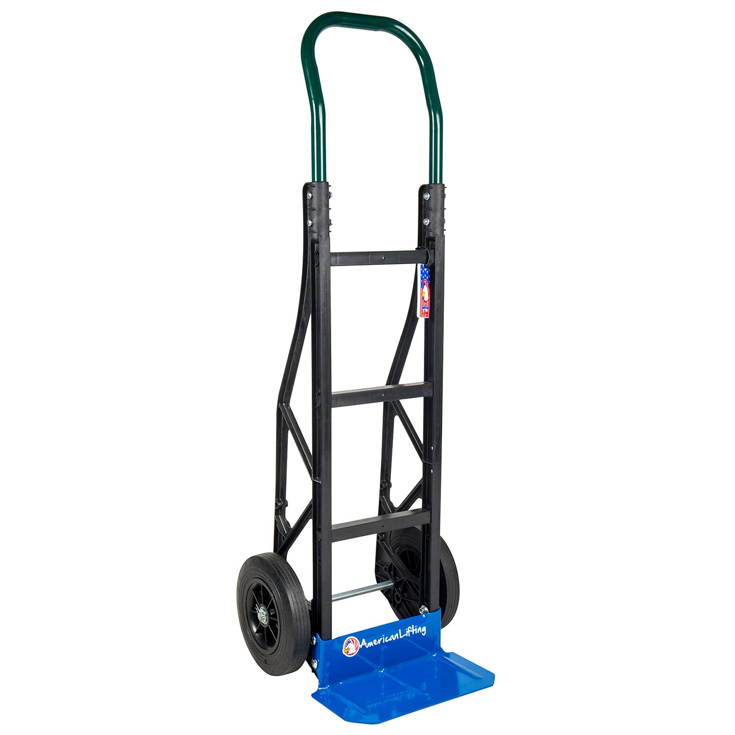 American Lifting 600 lb Capacity Ultra Lightweight Super Strong Nylon Convertible Hand Truck & Dolly Green / Blue