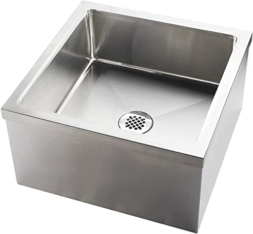 Commercial Stainless Steel Floor Mop Sink 19" x 22" x 12"