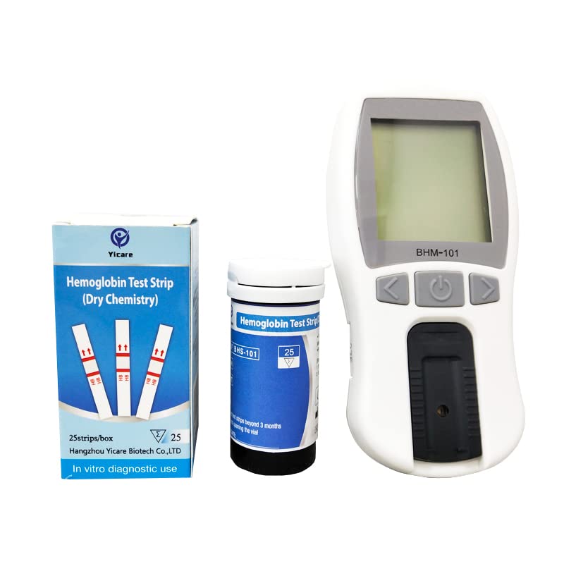 Hemoglobin Meter Hemoglobin Test Meter Hemoglobin Test Kit Hemoglobin Analyzer + 25 Strips