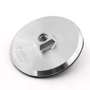 z-leap aluminum backer pad 5 inch back holder for grinder sander polishing pads stone arbor 5/8" 11