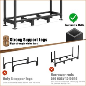 Homdox 4 FT Firewood Rack Indoor Outdoor Adjustable Wood Log Holder Fireplace (Including Log Carrier)