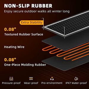 VEVOR Snow Melting Mat 2023 New, 20 x 60 inch, 3 in/h Melting Speed, Heated Outdoor Mats for Winter Walkway, No-Slip Rubber w/Plug, Power Cord, Outlet Timer, Reflective Strip, Velcro, Ground Stake